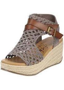 Keilsandalette Blowfish "Blowfish Sandalen Lederimitat/Textil", Damen, Gr. 41, braun (braun, grau), Lederimitat, Textil, Schuhe