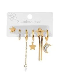 Adelia&acute;s Paar Ohrh&auml;nger ADELIA ́S "Damen Ohrstecker aus poliertem Edelstahl mit Stern", silber, Ohrringe, Damen, Damen, Edelstahl