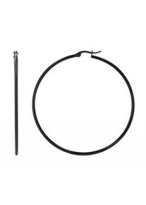 Adelia&acute;s Paar Creolen ADELIA ́S "Damen Creolen aus poliertem Edelstahl", schwarz, Ohrringe, Damen, Damen, Edelstahl