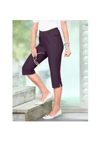 Caprihose Classic Basics, Damen, Gr. 38, Normalgr&ouml;&szlig;en, lila (pflaume), 100% Polyester, unifarben, 3/4-L&auml;nge, Hosen Caprihose