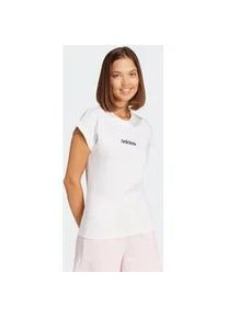 T-Shirt Adidas SPORTSWEAR "W LIN SJ T", Damen, Gr. XXL, schwarz-wei&szlig; (wei&szlig;, schwarz), Obermaterial: 100% Baumwolle, normal, Rundhals, Shirts T-Shirt, sportlicher Stil, Kurzarm, ohne Verschluss, aus Baumwolle