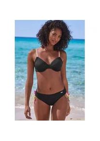 B&uuml;gel-Bikini-Top Buffalo "Pop", Damen, Gr. 44, Cup B, schwarz, Obermaterial: 83% Polyamid, 17% Elasthan. Futter: 100% Polyester, kontrastfarbene Details, unifarben, Bikini-Oberteile, Mit kontrastfarbigen Doppeltr&auml;gern