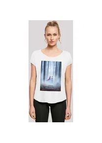 T-Shirt F4NT4STIC "Disney Frozen 2 Movie Film", Damen, Gr. 3XL, wei&szlig;, Obermaterial: 100% Baumwolle, regular fit, Rundhals, ohne B&uuml;ndchen, Shirts T-Shirt, Damen,Premium Merch,Lang,Longshirt,Bedruckt