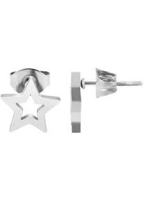 Adelia&acute;s Paar Ohrh&auml;nger ADELIA ́S "Damen Ohrstecker aus poliertem Edelstahl mit Stern - - &Oslash; 9 mm", silber, Ohrringe, Damen, Damen, Edelstahl