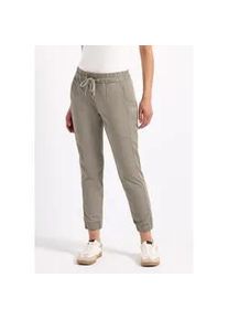 Stoffhose Street One, Damen, Gr. 42, L&auml;nge 28, beige (cool ivory), Web, 97% Baumwolle, 3% Elasthan, unifarben, loose fit normal, Hosen Stoffhose, Elastikbund mit Tunnelzug