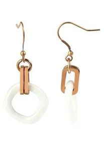 Adelia&acute;s Paar Ohrh&auml;nger ADELIA ́S "Damen Ohrstecker aus poliertem Edelstahl - Keramik", gold, Ohrringe, Damen, Damen, Edelstahl