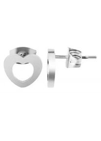 Adelia&acute;s Paar Ohrh&auml;nger ADELIA ́S "Damen Ohrstecker aus poliertem Edelstahl mit Herz", silber, Ohrringe, Damen, Damen, Edelstahl