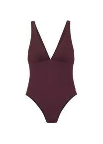 Badeanzug Copenhagen Studios "Nela", Damen, Gr. 38, Cup A/B, rot (weinrot), Rippware, Recycling-Polyamid, strukturiert, unifarben, Badeanz&uuml;ge Badeanzug, mit modischer Tr&auml;gerl&ouml;sung am R&uuml;cken