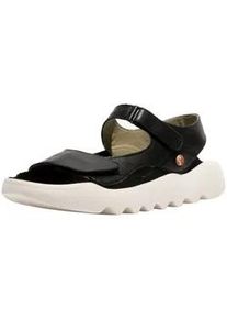 Riemchensandale Softinos "Softinos Sandalen Leder", Damen, Gr. 39, schwarz, Leder, Schuhe Riemchensandale