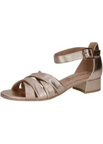 Riemchensandale Caprice "Caprice Sandalen Leder", Damen, Gr. 38,5, grau (platin), Leder, Schuhe Riemchensandale