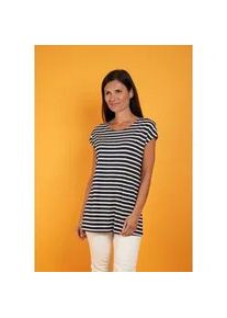 T-Shirt Seidel Moden "Otto exclusiv", Damen, Gr. 50, blau (navy,69), Jersey, Obermaterial: 95% Viskose, 5% Elasthan, gestreift, regular fit taillenbedeckt, Rundhals, Shirts T-Shirt, MADE IN GERMANY