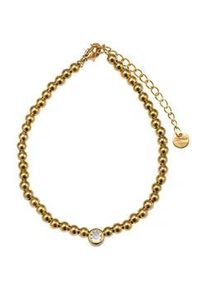 Armband Firetti "Schmuck Geschenk Edelstahl Armschmuck Armkette", gold (gelbgoldfarben, kristallwei&szlig;, kristallwei&szlig;), Armb&auml;nder, Damen, 22,5cm, Edelstahl, Armband, Made in Germany - mit Zirkonia (synth.)