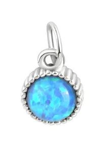 Kettenanh&auml;nger Vivance "925/- Sterling Silber rhodiniert synth. Opal blau", wei&szlig;, Schmuckanh&auml;nger, Damen, one-size, Silber 925 (Sterlingsilber), 0,4 g, Kettenanh&auml;nger