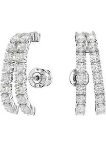 Paar Ohrstecker Swarovski "Schmuck Geschenk Matrix Ohrspangen Ohrklemmen", silber (metallfarben, kristallwei&szlig;, kristallwei&szlig;), Ohrringe, Damen, Metall, mit Swarovski Zirkonia (synth.)