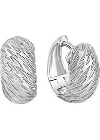 Paar Creolen Vivance "925/- Sterling Silber rhodiniert glanz", wei&szlig;, Ohrringe, Damen, one-size, Silber 925 (Sterlingsilber)