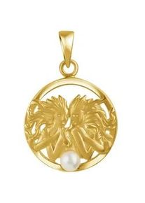 Kettenanh&auml;nger Vivance "925/- Sterling Silber vergoldet Zwillinge Monatsstein", gelb, Schmuckanh&auml;nger, Damen, one-size, Silber 925 (Sterlingsilber), 1,4 g, Kettenanh&auml;nger