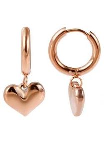 Adelia&acute;s Paar Ohrh&auml;nger ADELIA ́S "Damen Ohrh&auml;nger aus Edelstahl mit Herz - - &Oslash; 10 mm", silber, Ohrringe, Damen, Damen, Edelstahl