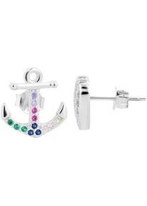 Adelia&acute;s Paar Ohrh&auml;nger ADELIA ́S "Damen Ohrstecker aus 925 Sterling Silber mit Anker und Zirkonia", silber, Ohrringe, Damen, Damen, Silber 925 (Sterlingsilber)