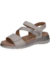 Riemchensandale Caprice "Caprice Sandalen Leder", Damen, Gr. 40, wei&szlig; (wei&szlig;, silber), Leder, Schuhe Riemchensandale