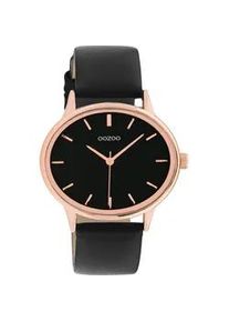 Quarzuhr Oozoo, schwarz, Armbanduhren, Damen, Quarzuhr, Armbanduhr, Damenuhr, Lederarmband