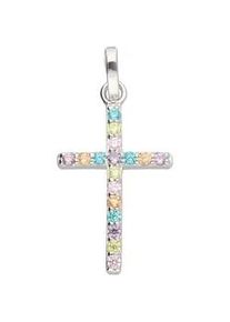 Adelia&acute;s Kreuzanh&auml;nger ADELIA ́S "Damen & Herren 925 Silber Kreuz Anh&auml;nger mit Zirkonia", bunt, Schmuckanh&auml;nger, Damen, Silber 925 (Sterlingsilber), mit Zirkonia f&uuml;r Damen & Herren