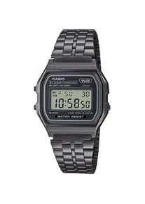 Chronograph Casio VINTAGE, schwarz (schwarz, schwarz), Armbanduhren, Damen, Chronograph, Quarzuhr, Armbanduhr, Damenuhr, Herrenuhr, Digitaluhr,Edelstahlarmband