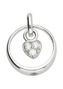 Adelia&acute;s Kettenanh&auml;nger ADELIA ́S "Damen 925 Silber Anh&auml;nger Herz mit Zirkonia &Oslash; 11,6 mm", silber, Schmuckanh&auml;nger, Damen, Silber 925 (Sterlingsilber), Kettenanh&auml;nger, mit Zirkonia f&uuml;r Damen