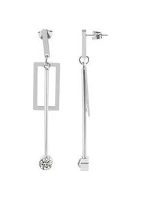 Adelia&acute;s Paar Ohrh&auml;nger ADELIA ́S "Damen Ohrstecker aus poliertem Edelstahl und Kristall", silber, Ohrringe, Damen, Damen, Edelstahl