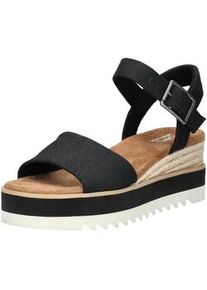 Toms Shoes Keilsandalette TOMS "TOMS Sandalen Textil", Damen, Gr. 41, schwarz, Textil, Schuhe