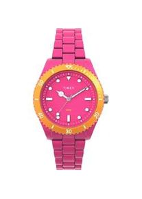 Quarzuhr Timex "LEGACY 37 mm", rosa (pink), Armbanduhren, Damen, Quarzuhr, Armbanduhr, Damenuhr,Kunststoffarmband, Leuchtzeiger
