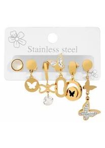 Adelia&acute;s Paar Ohrh&auml;nger ADELIA ́S "Damen Ohrstecker aus Edelstahl mit Schmetterling", silber, Ohrringe, Damen, Damen, Edelstahl