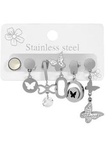 Adelia&acute;s Paar Ohrh&auml;nger ADELIA ́S "Damen Ohrstecker aus Edelstahl mit Schmetterling", silber, Ohrringe, Damen, Damen, Edelstahl