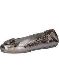 Ballerina Peter Kaiser "Peter Kaiser Ballerinas Leder", Damen, Gr. 38,5, silber, Leder, Schuhe Ballerina