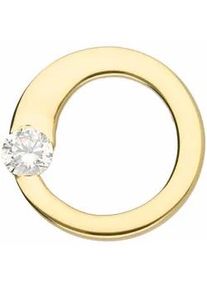 Adelia&acute;s Kettenanh&auml;nger ADELIA ́S "Damen 925 Silber Anh&auml;nger mit Zirkonia &Oslash; 11,7 mm", gold (vergoldet), Schmuckanh&auml;nger, Damen, Silber 925 (Sterlingsilber), Kettenanh&auml;nger, mit Zirkonia f&uuml;r Damen