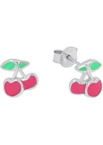 Paar Ohrstecker Prinzessin Lillifee "Kirschen-Design", silber (silberfarben, pink, gr&uuml;n), Ohrringe, M&auml;dchen, Silber 925 (Sterlingsilber)