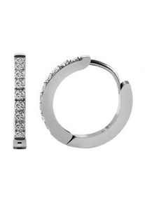 Adelia&acute;s Paar Creolen ADELIA ́S "Damen Creolen aus poliertem Edelstahl und Strass &Oslash; 12 mm", wei&szlig;, Ohrringe, Damen, Damen, Edelstahl