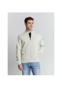 Sweater NO EXCESS "NO EXCESS Jacquard sweatshirt mit Vollrei&szlig;verschluss", Herren, Gr. XL, grau (stein), 64% Polyester, 35% Baumwolle, 1% Elasthan, Sweatshirts Sweater