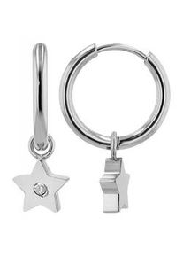Adelia&acute;s Paar Ohrh&auml;nger ADELIA ́S "Damen Ohrh&auml;nger aus Edelstahl mit Stern und Strass - - &Oslash; 12 mm", silber, Ohrringe, Damen, Damen, Edelstahl