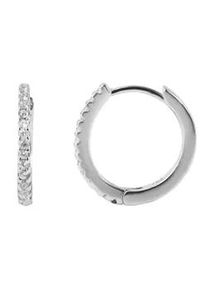 Adelia&acute;s Paar Creolen ADELIA ́S "Damen Creolen aus 925 Sterling Silber und Zirkonia &Oslash; 10 mm", silber, Ohrringe, Damen, Damen, Silber 925 (Sterlingsilber)