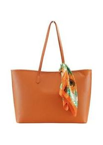Schultertasche "Shopperella", Damen, Gr. B/H/T: 46cm x 30cm x 14cm onesize, orange, Leder, Collezione Alessandro, Taschen Schultertasche, aus italienischem Leder mit langem Trageriemen