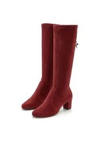 Schlupfstiefel Lascana, Damen, Gr. 43, rot (bordeaux), Obermaterial: 100% Textilmaterial. Decksohle: 100% Lederimitat. Futter: 100% Textilmaterial. Laufsohle: 100% Synthetik, unifarben, Schuhe Schlupfstiefel, Schlupfboots, Slouchy Boots, Slip-On, Stretch & Blockabsatz