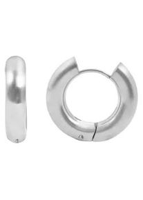 Adelia&acute;s Paar Creolen ADELIA ́S "Damen Creolen aus mattem Edelstahl &Oslash; 12 mm", silber, Ohrringe, Damen, Damen, Edelstahl