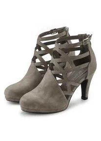 Stiefelette Lascana, Damen, Gr. 42, grau, Obermaterial: 100% Lederimitat. Decksohle: 100% Lederimitat. Futter: 100% Lederimitat. Laufsohle: 100% Synthetik, unifarben, Schuhe Stiefelette, Stiefel, Boots mit Cut-Outs VEGAN