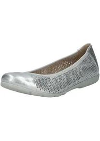 Ballerina Caprice "Caprice Ballerinas Leder", Damen, Gr. 36, silber, Leder, Schuhe Ballerina