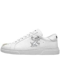 Sneaker DOGO "Ace Low-Top Sneaker Tom And Jerry Up-To-No-Good Damen Sneaker", Damen, Gr. 41, Normalschaft, wei&szlig;, Lederimitat, Schuhe Sneaker, Handgefertigt
