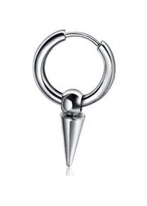 Single-Creole Firetti "Schmuck Geschenk Ohrschmuck einzeln Kegel", silber (edelstahlfarben), Ohrringe, Damen, 17,1mm, Edelstahl, Einh&auml;nger abnehmbar