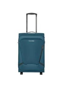 Handgep&auml;ck-Trolley Travelite "JETPACK Slim 2 Cabin, konzipiert f&uuml;r Air France, KLM & ITA", Gr. B/H/T: 35cm x 55cm x 23cm 40 l, blau (petrol), Polyester, unifarben mit Farbeins&auml;tzen, Koffer, Weichgep&auml;ck-Koffer Handgep&auml;ck f&uuml;r die meisten g&auml;ngigen Airlines