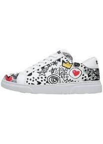Sneaker DOGO "Ace Low-Top Sneaker Icon Damen Sneaker", Damen, Gr. 38, Normalschaft, wei&szlig;, Lederimitat, Schuhe Sneaker, Handgefertigt