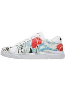 Sneaker DOGO "Ace Low-Top Sneaker Hartley's Flower Damen Sneaker", Damen, Gr. 39, Normalschaft, wei&szlig;, Lederimitat, Schuhe Sneaker, Handgefertigt