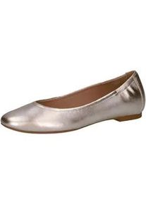 Ballerina Caprice "Caprice Ballerinas Leder", Damen, Gr. 37,5, silber, Leder, Schuhe Ballerina